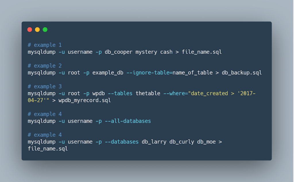 How to Use Mysqldump to Create a Backup of your database?